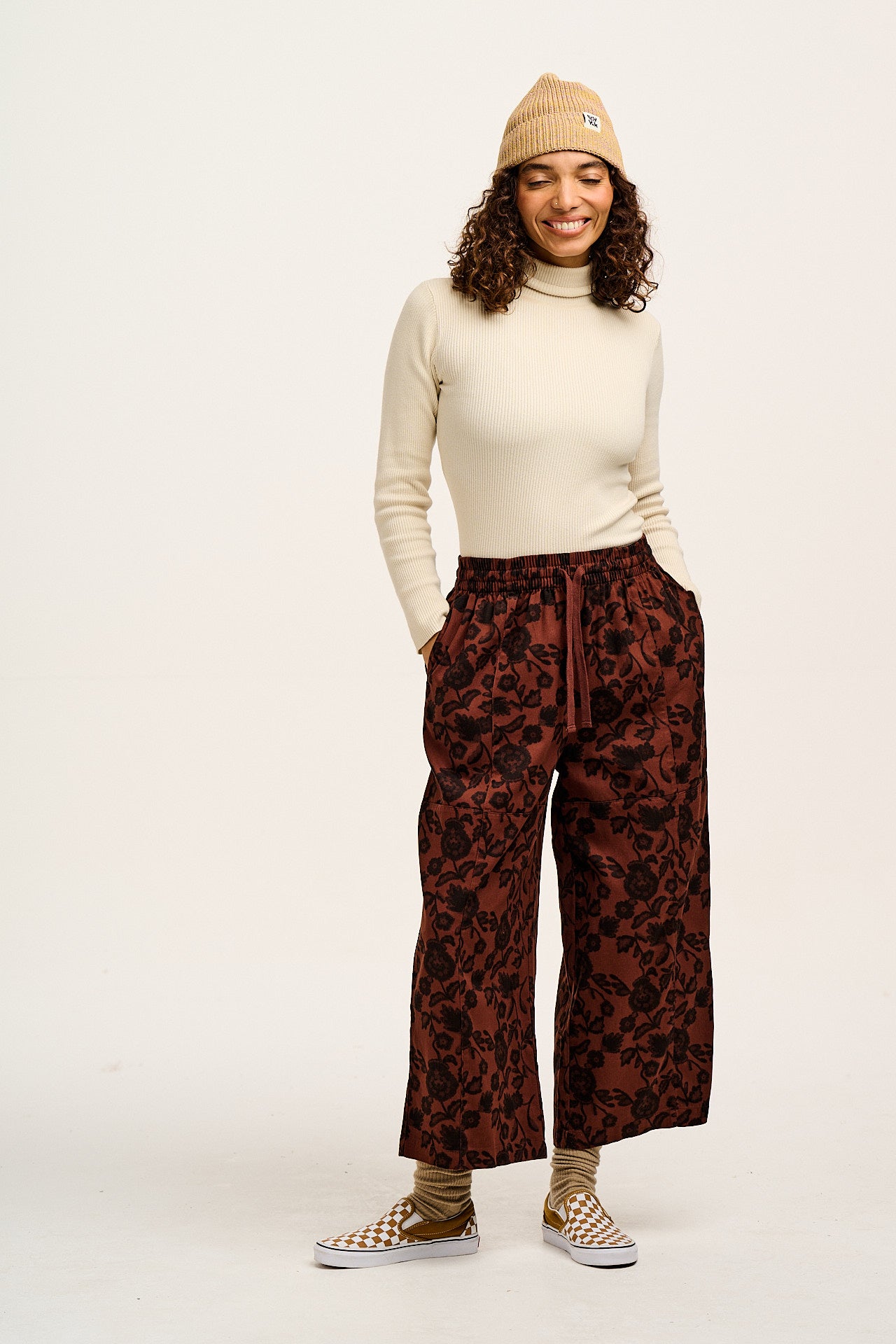 Chuck - Wide Leg Cotton Trousers in Layne Print