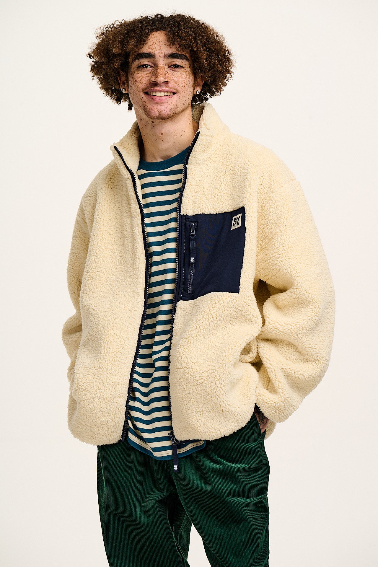 Harper - Borg Fleece Jacket in Cream