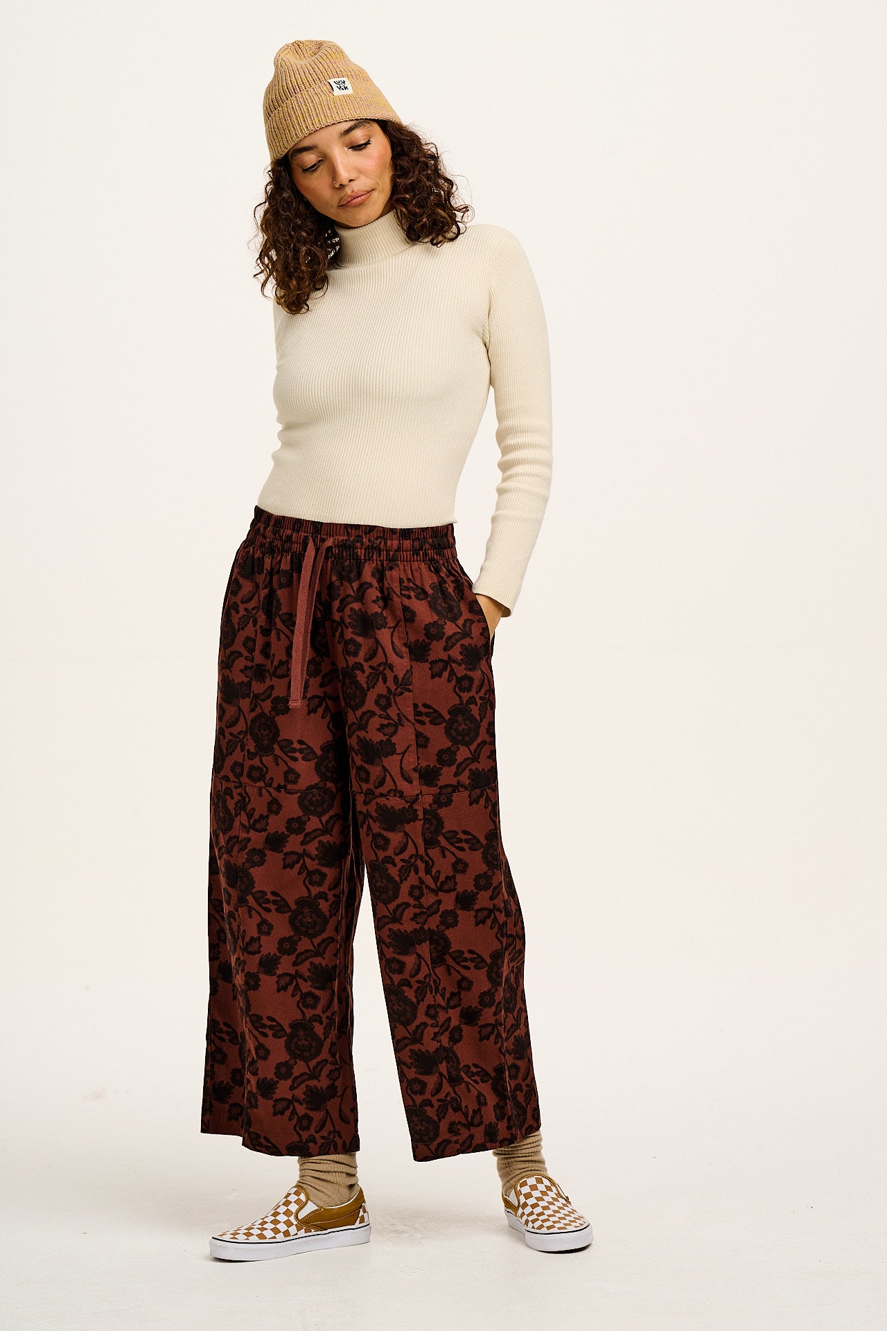 Chuck - Wide Leg Cotton Trousers in Layne Print