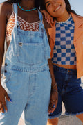 Reuben - Denim Dungarees in Light Wash Blue