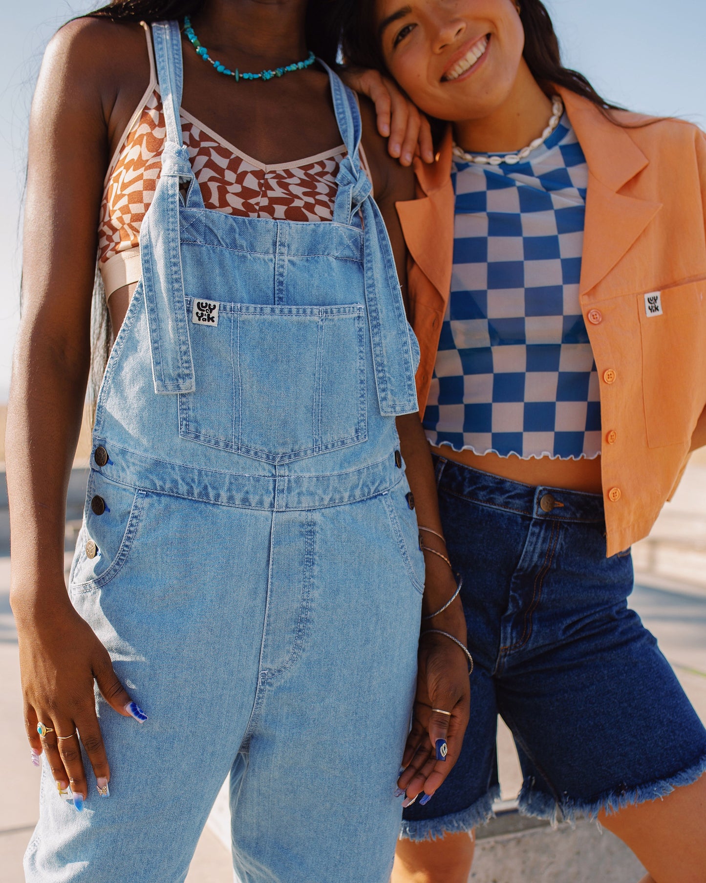 Reuben - Denim Dungarees in Light Wash Blue