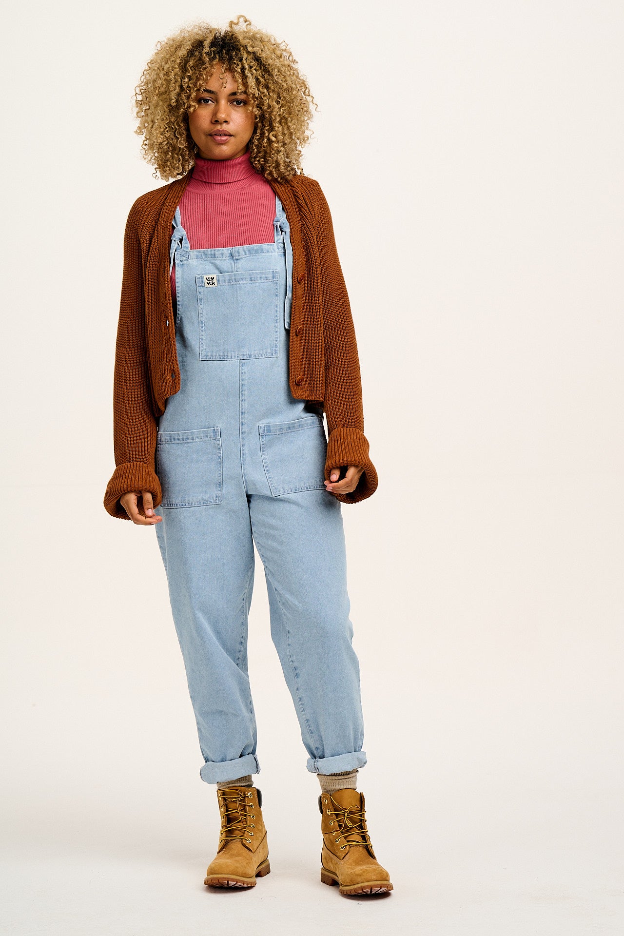 Original - Denim Dungarees in Light Wash Blue