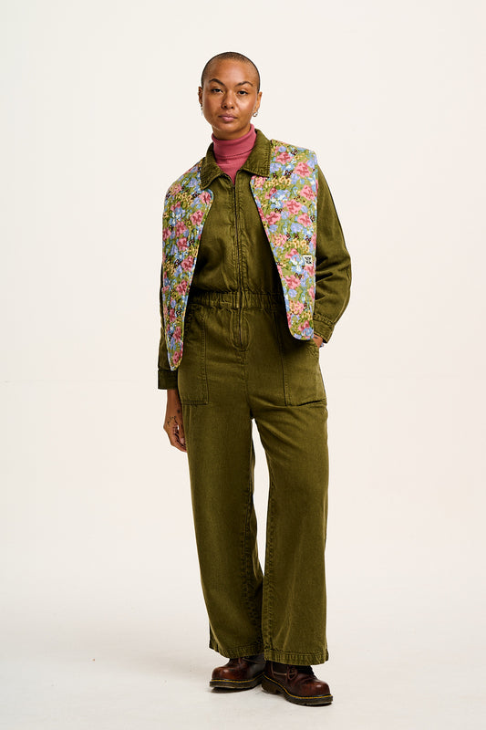 Emery - Reversible Quilted Gilet in Elsinore Floral Print