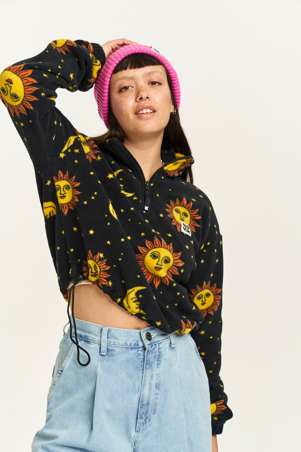 Blake - Cropped Fleece in Orion Print