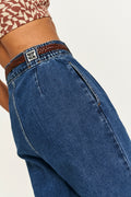 Addison - Tapered Denim Jeans in Mid Wash Blue