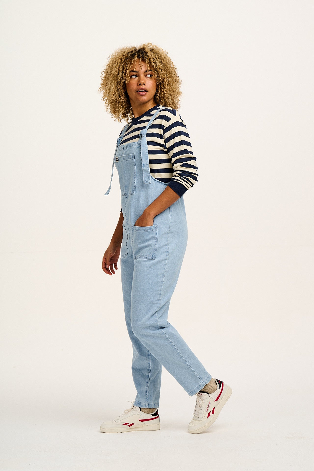 Original - Denim Dungarees in Light Wash Blue