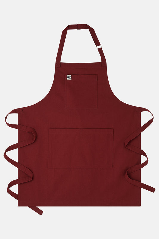 Ada - Midweight Cotton Apron in Maroon