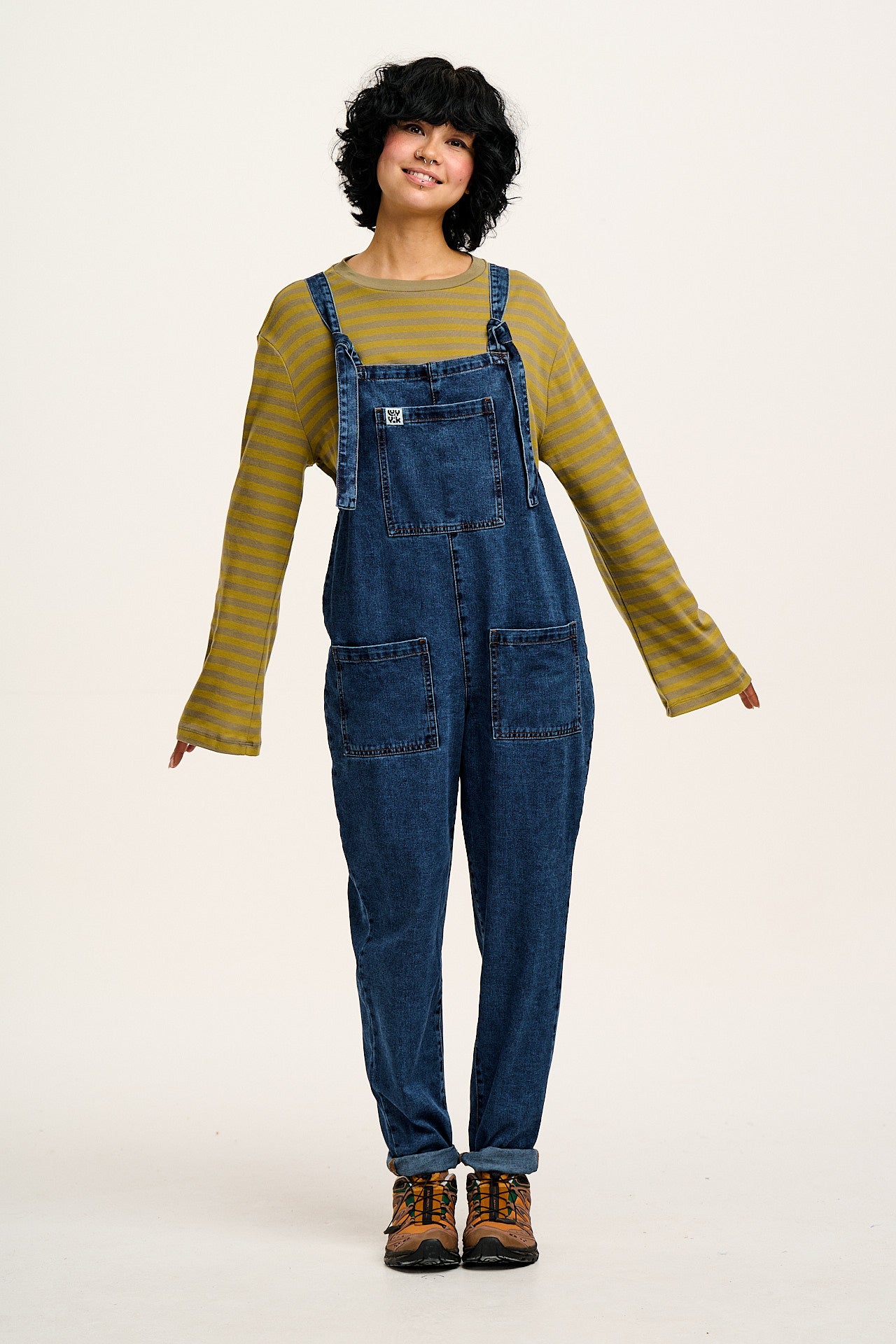 Original - Denim Dungarees in Mid Wash Blue