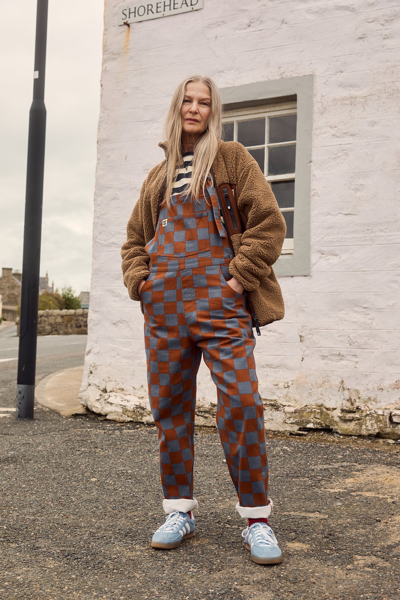 Reuben - Twill Dungarees in Chester Check Print