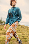 Alexa - Cotton Trousers in Brown & Blue Alastair Tartan