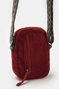 Brady - Crossbody Corduroy Bag in Maroon