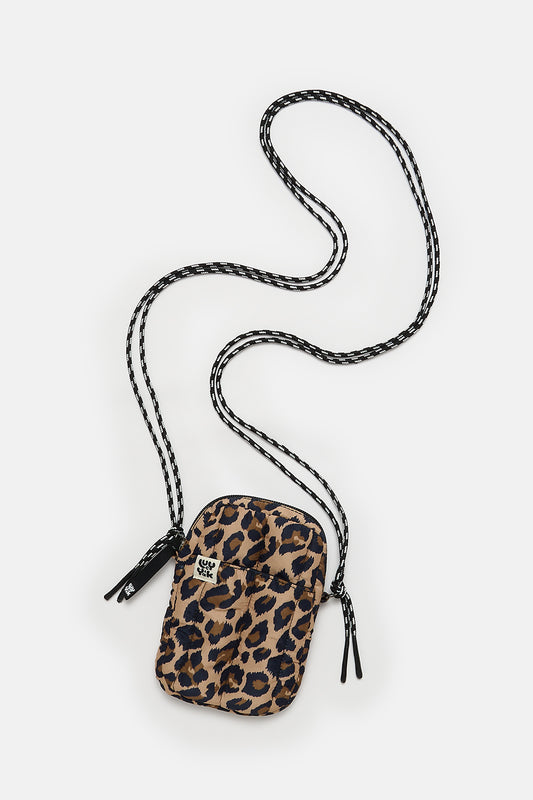 Brock - Recycled Polyester Crossbody Bag in Leopard Print