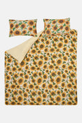 Yolanda - Soft Cotton Bed Sheets in Cream Sunflower Print