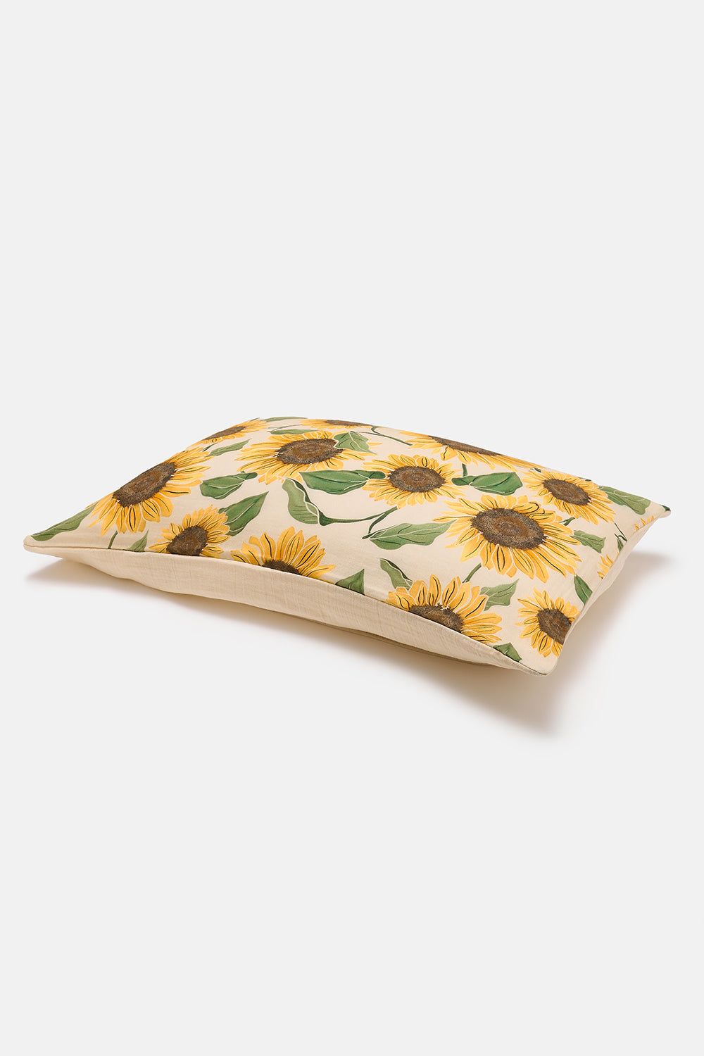 Yolanda - Soft Cotton Bed Sheets in Cream Sunflower Print