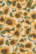 Yolanda - Soft Cotton Bed Sheets in Cream Sunflower Print