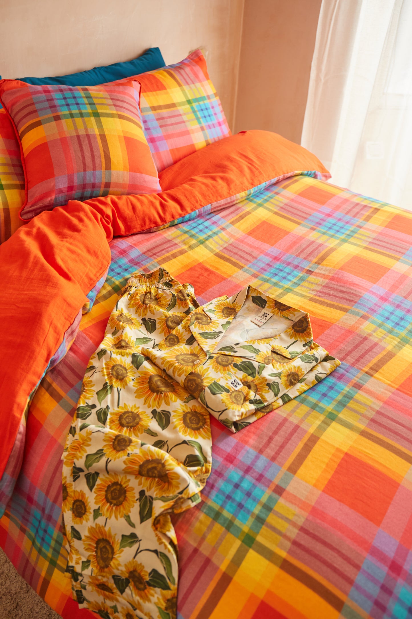 Yolanda - Soft Cotton Bed Sheets in Ncuti Tartan Print