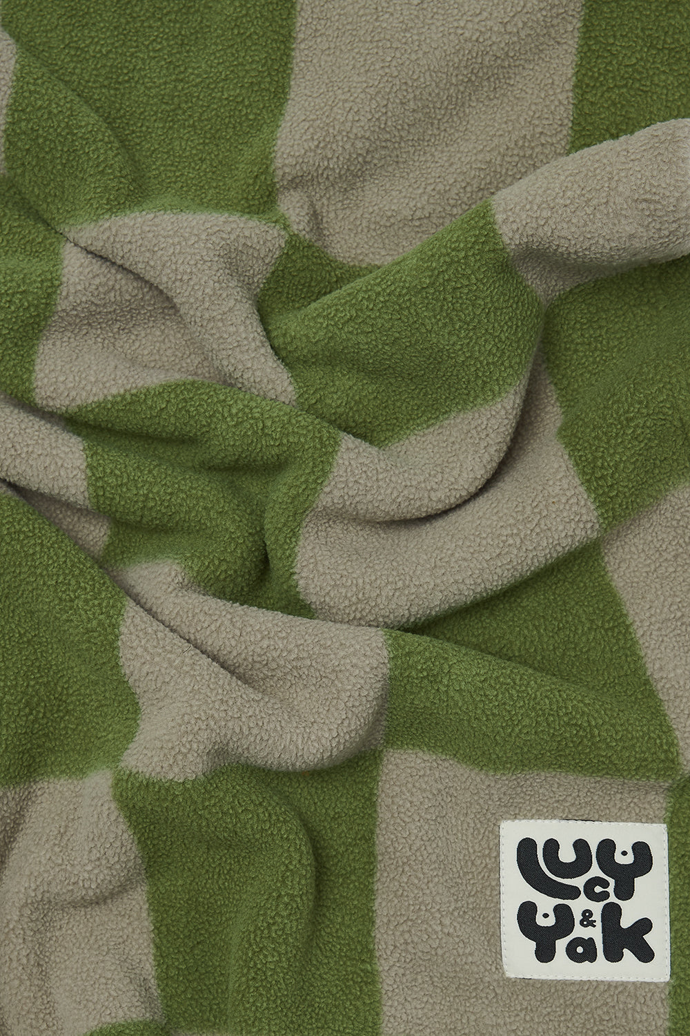 Braor - Polar Fleece Blanket in Green Checkerboard Print