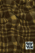 Braith - Borg Fleece Blanket in Brown Cher Check Print