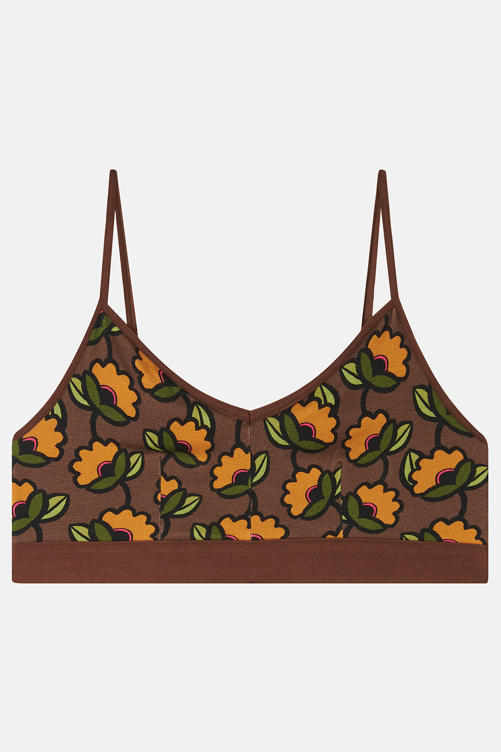 Ruby - Crop Top Cotton & Bamboo Bralette in Monica Print