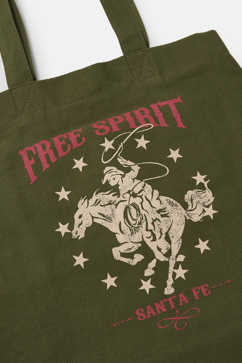 Cotton Tote Bag with Free Spirit Print