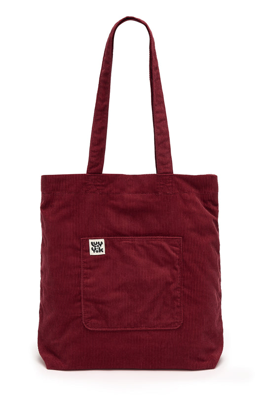 Felix - Corduroy Tote Bag in Maroon