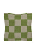 Bruna - Polar Fleece Cushion Cover in Green Checkerboard Print