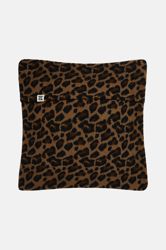 Bruna - Polar Fleece Cushion Cover in Leopard Print