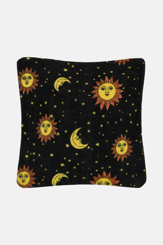 Bruna - Polar Fleece Cushion Cover in Black Orion Print