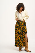 Poppy - Tencel Elasticated Waist Skirt in Sunflowers Print