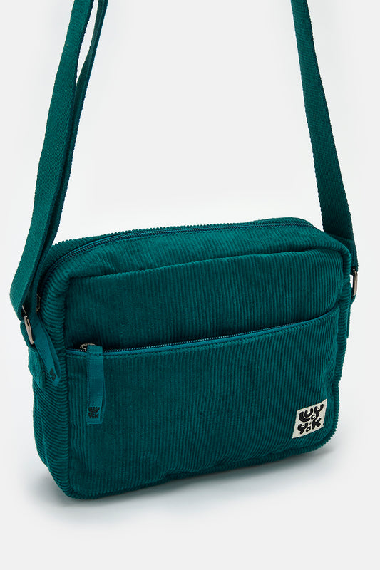 Dara - Crossbody Corduroy Bag in Teal