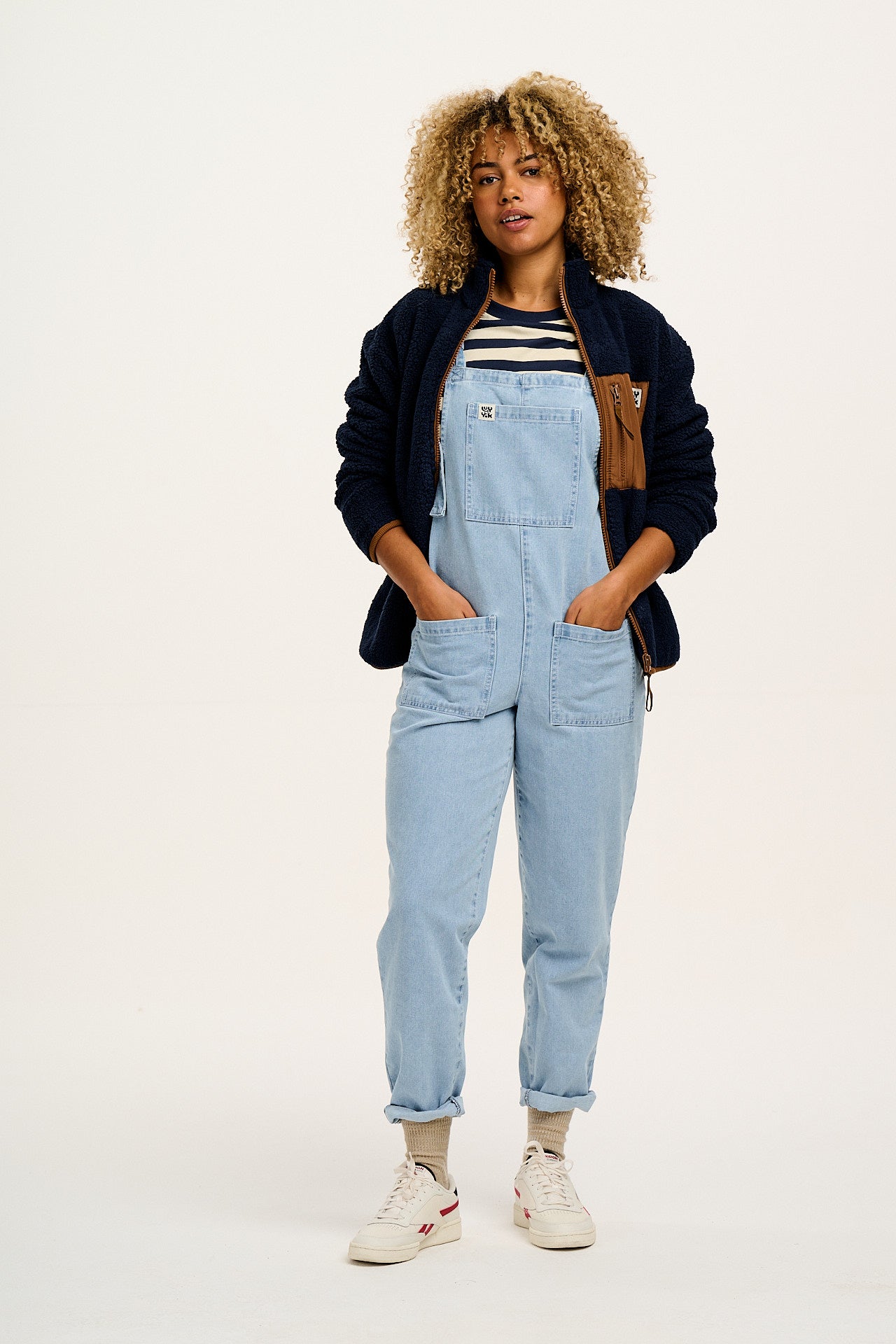 Original - Denim Dungarees in Light Wash Blue