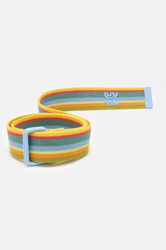 Flynn - D-Ring Cotton Webbing Belt in Laguna Stripe