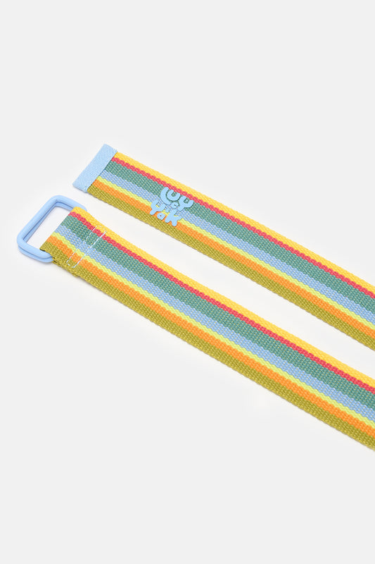 Flynn - D-Ring Cotton Webbing Belt in Laguna Stripe