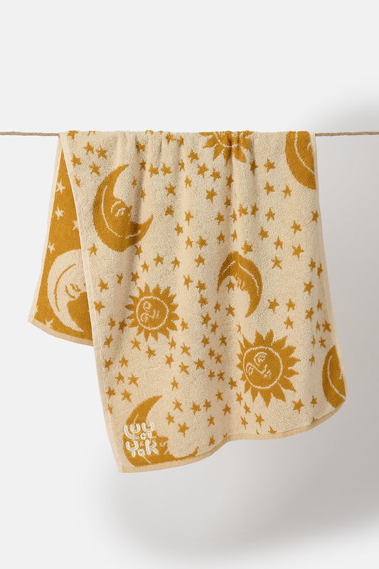 Kasia - Hand Towel in Cream & Yellow Orion Print