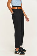 Alexa - Cotton Trousers in Black