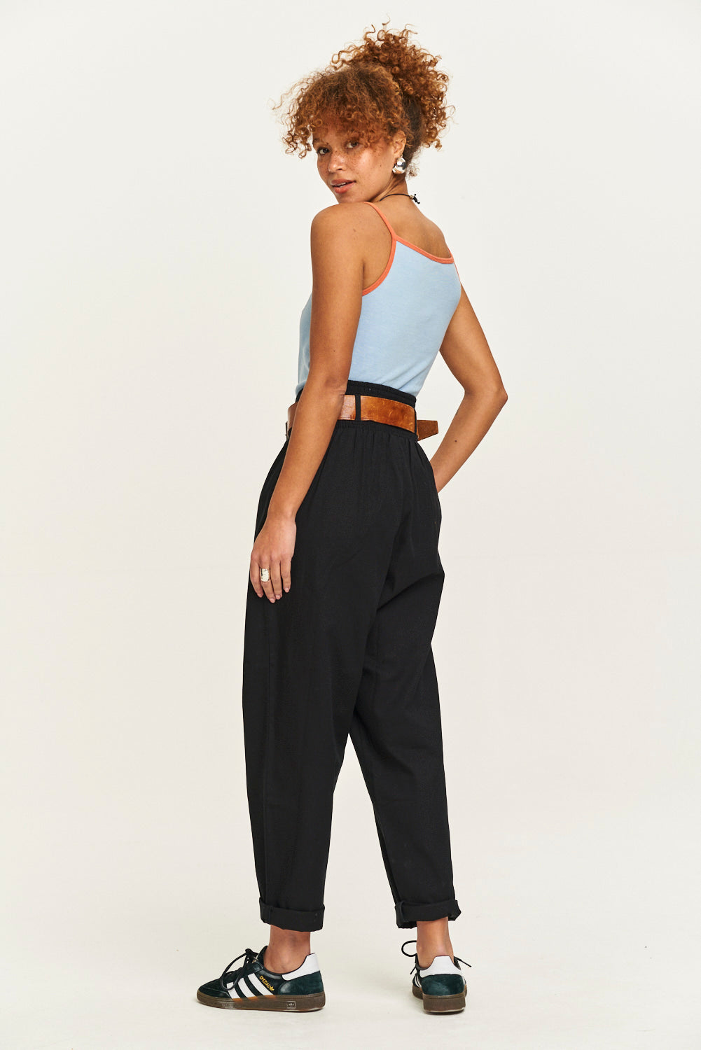 Alexa - Cotton Trousers in Black