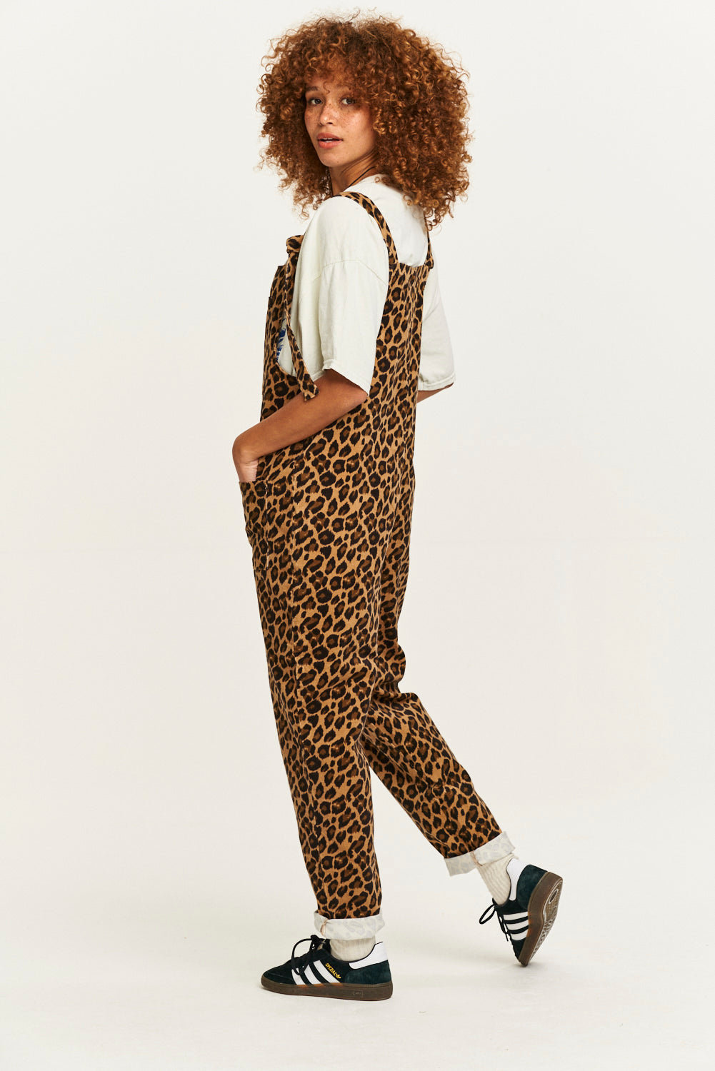 Original - Corduroy Dungarees in Leo Print