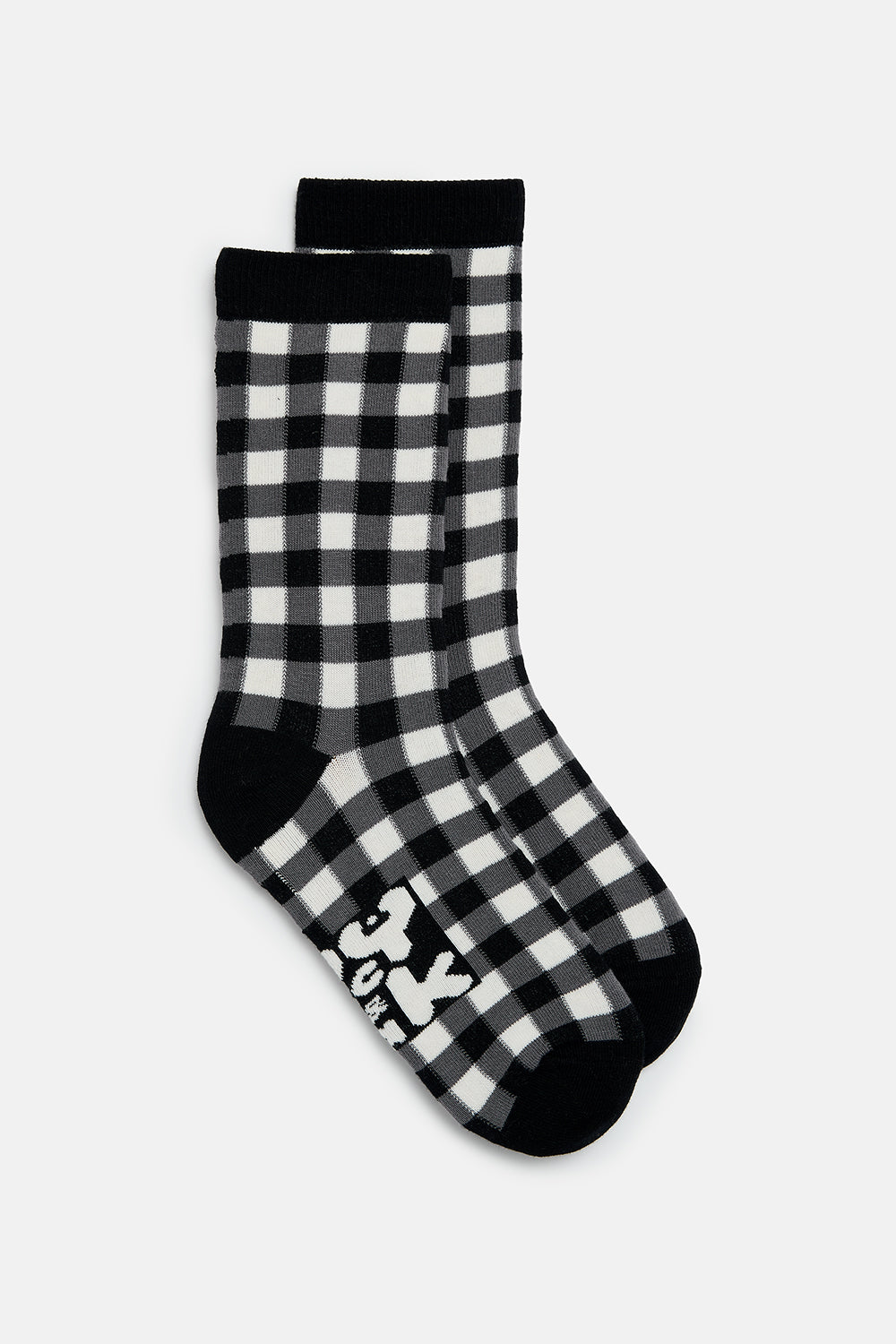 JoJo - Cotton Socks in Monochrome Gingham Print