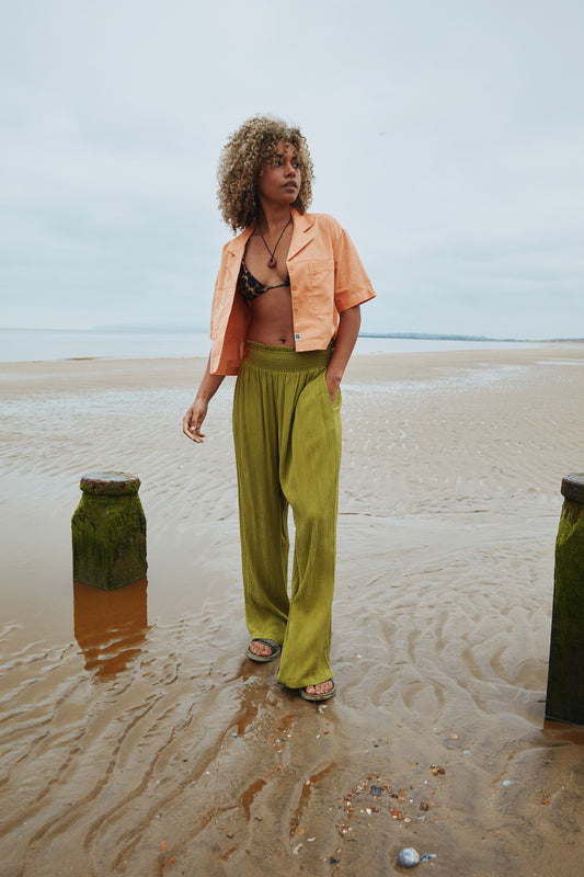 Jody - Tencel Trousers in Olive Green