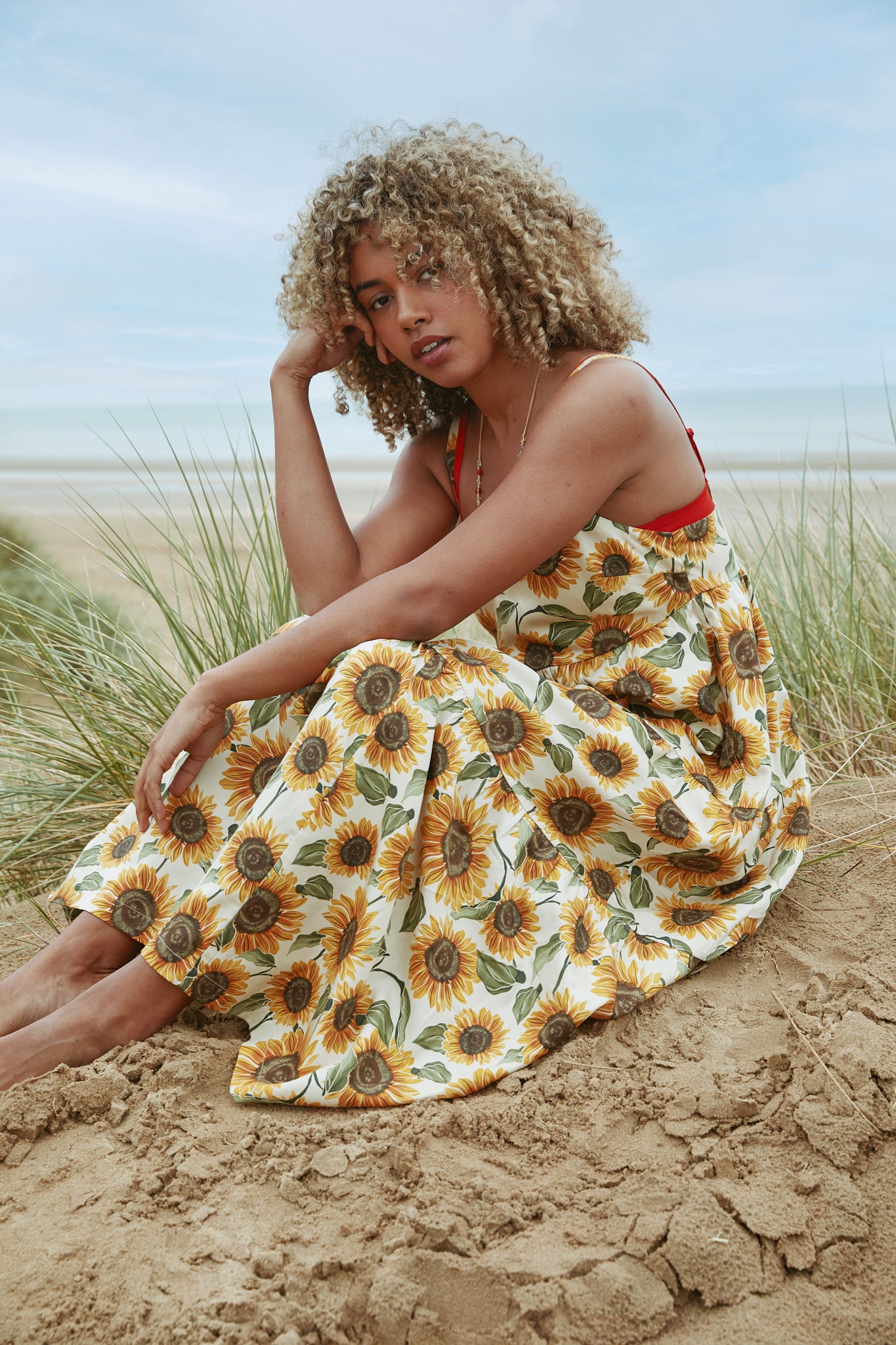 Mable Maxi Dress: TENCEL™ Lyocell - Sunflower Print