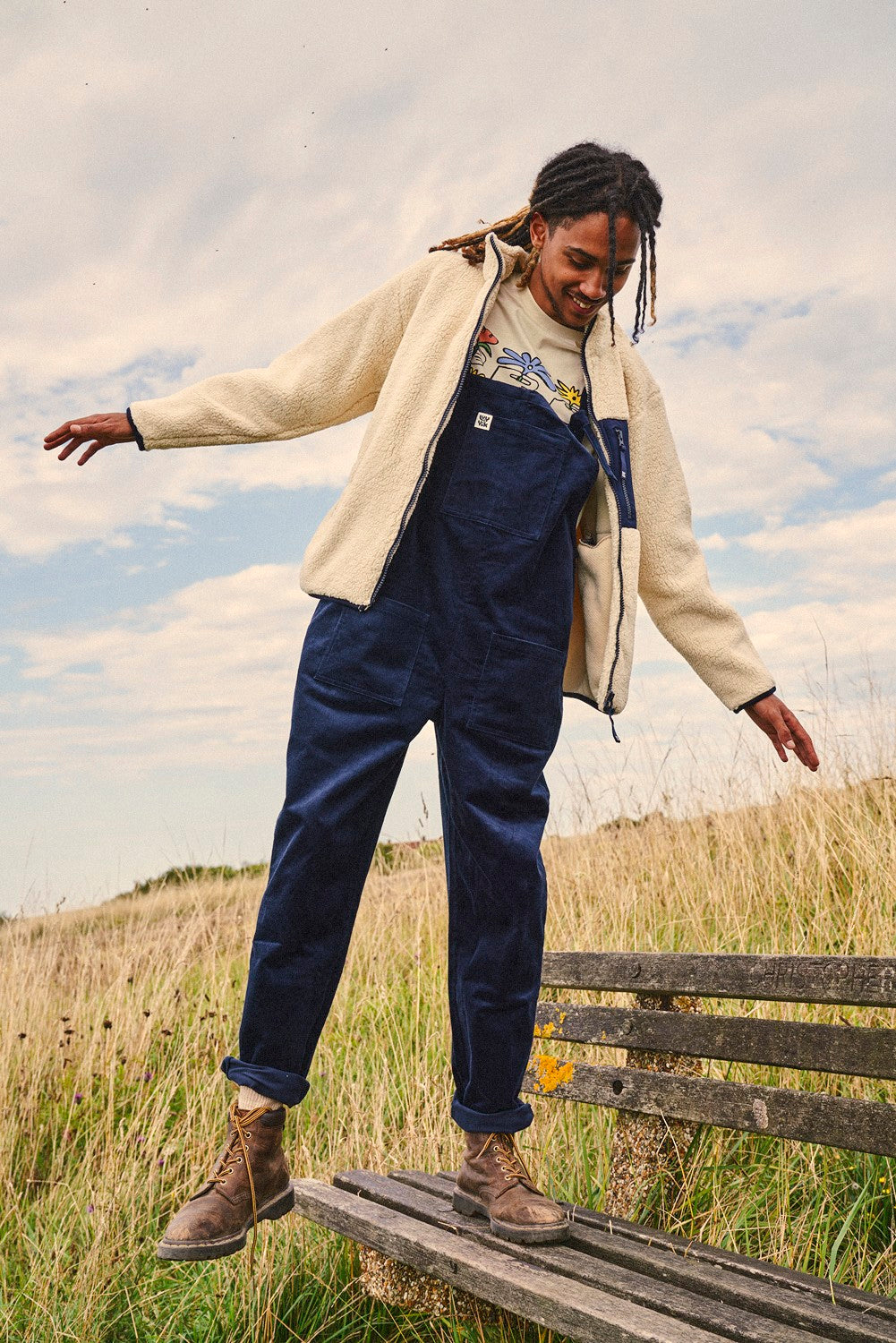 Original - Corduroy Dungarees in Sailor Blue