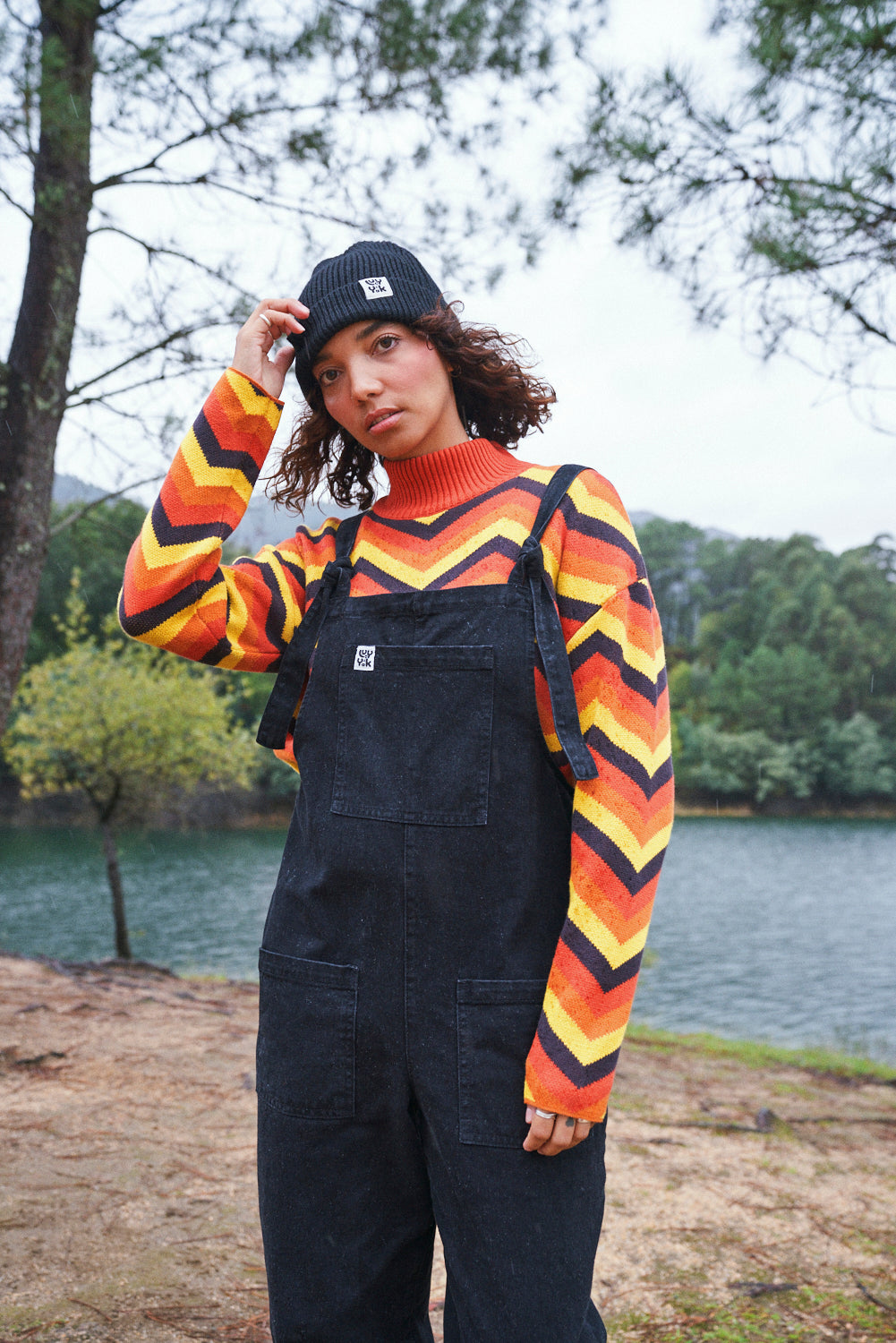 Original - Denim Dungarees in Washed Black