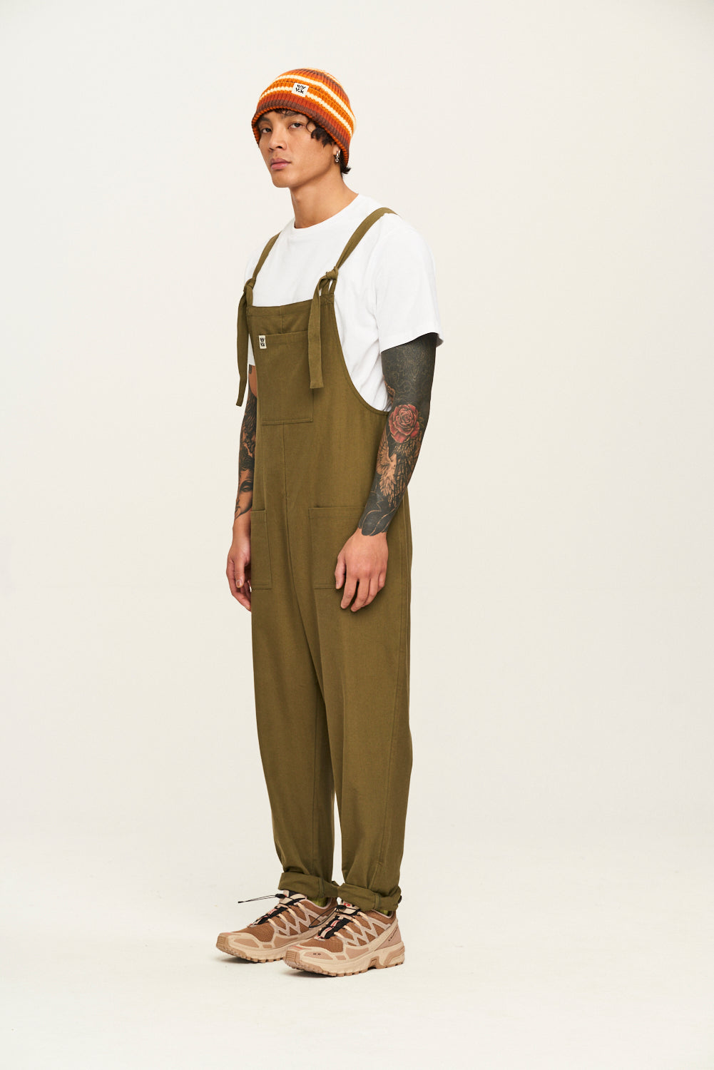 Original - Cotton Dungarees in Dark Olive