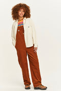 Easton - Corduroy Dungarees in Caramel Brown