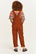 Easton - Corduroy Dungarees in Caramel Brown