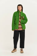 Harper - Borg Fleece Jacket in Zest Green