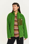 Harper - Borg Fleece Jacket in Zest Green