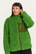 Harper - Borg Fleece Jacket in Zest Green