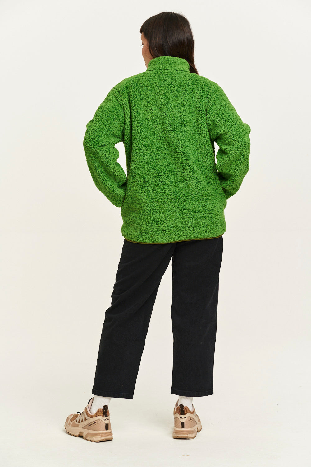 Harper - Borg Fleece Jacket in Zest Green