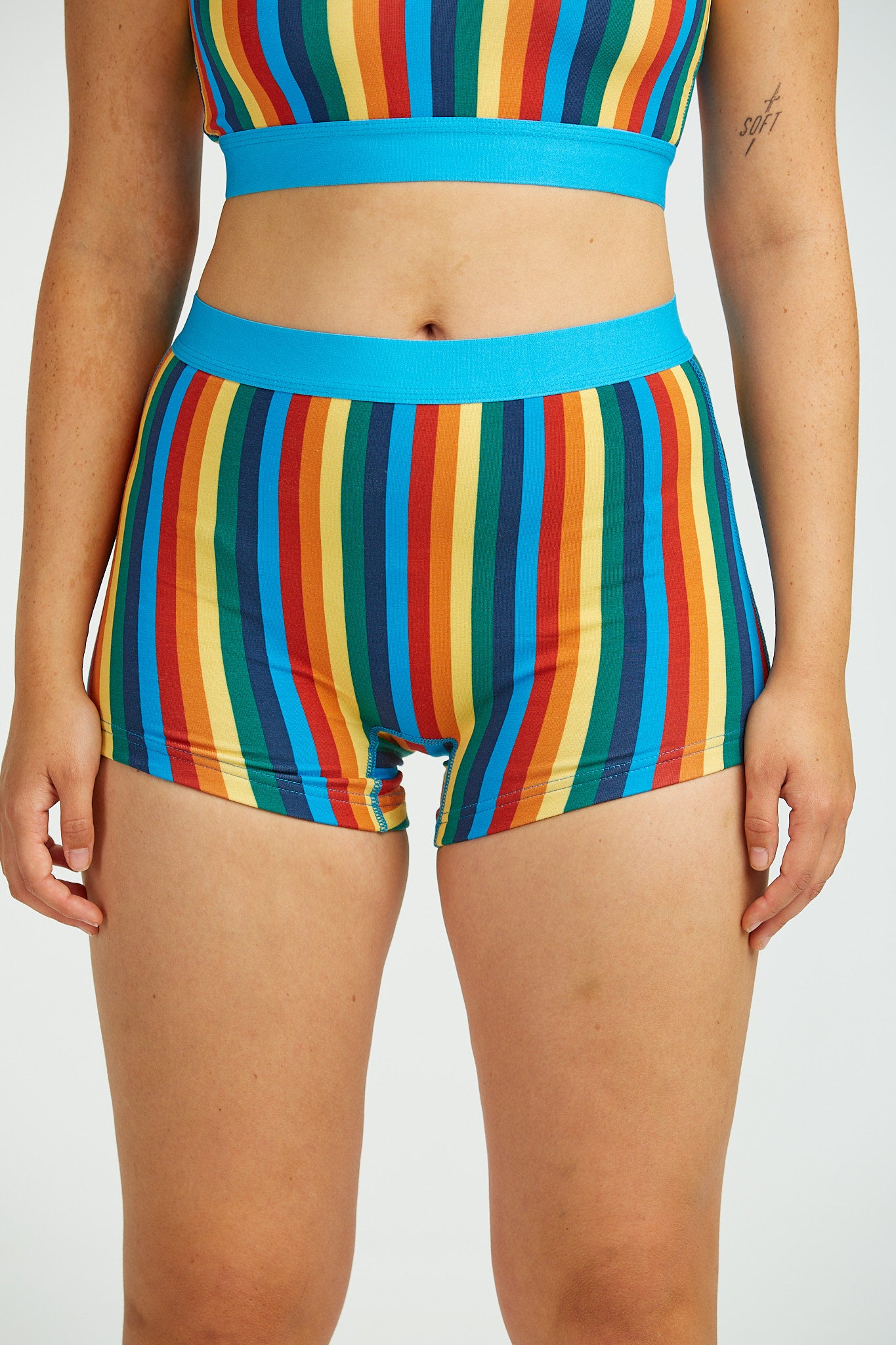 Joey - Cotton & Bamboo Boxer Shorts in Rainbow Stripe